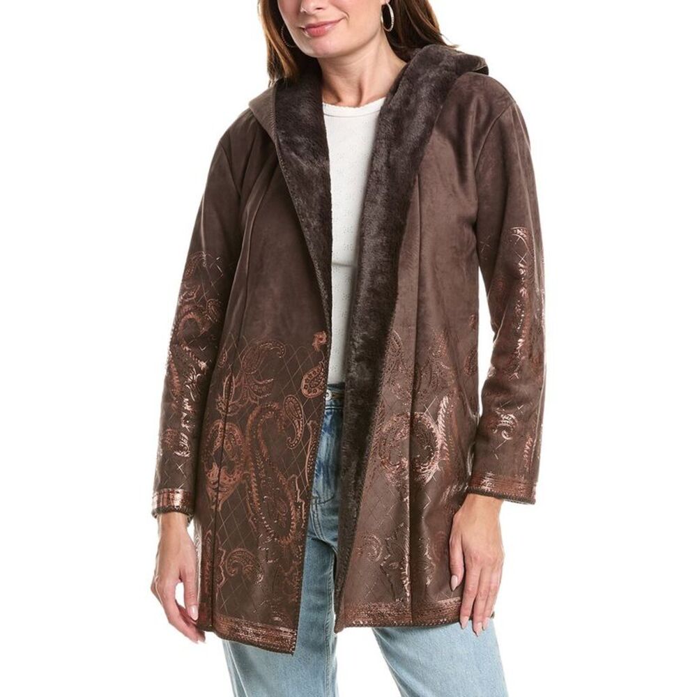 Johnny Was Womens Lasei Coat, Brown